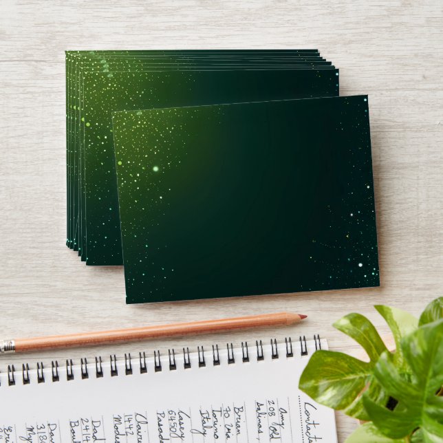 Elegant Green Sparkle Wedding Background Envelope (Stacked)