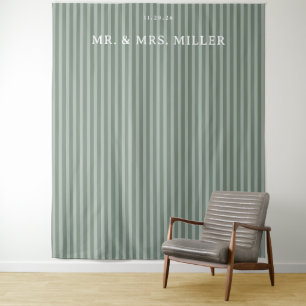 Elegant Green Stripes Tapestry