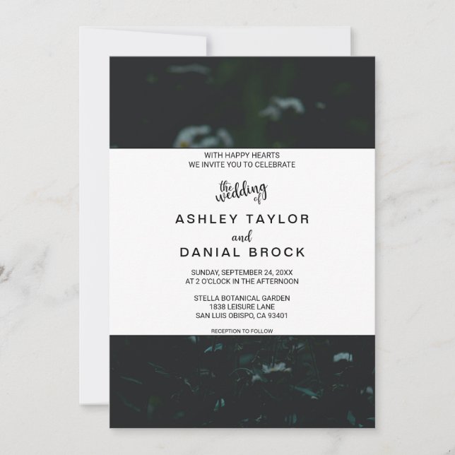 Elegant green sunflower floral summer Wedding Invi Invitation (Front)