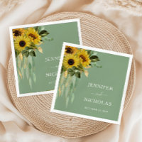 Elegant Green Sunflowers Wedding