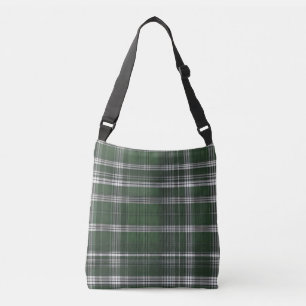 Elegant green tartan crossbody bag