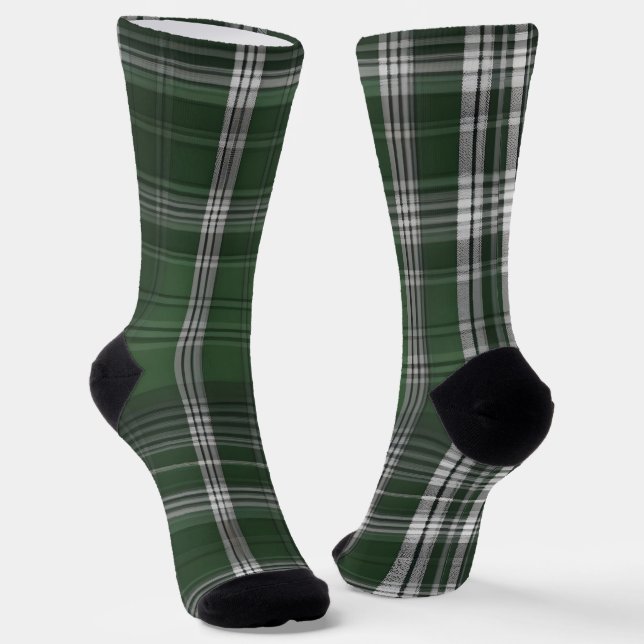 Elegant green tartan socks (Angled)