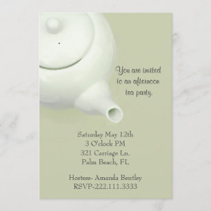 Elegant Green Tea Party Invitation