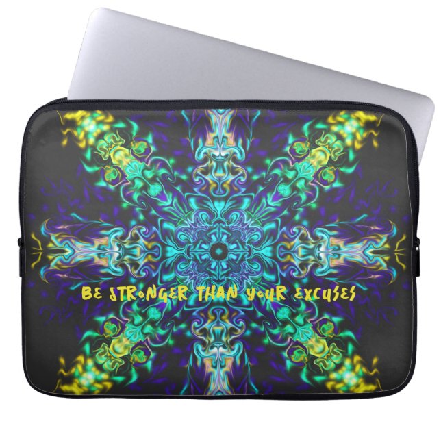 Elegant Green Teal Bohemian zen pattern    Laptop Sleeve (Front)