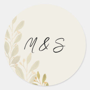 Elegant Green Tee Soft Green Personalised Classic Round Sticker