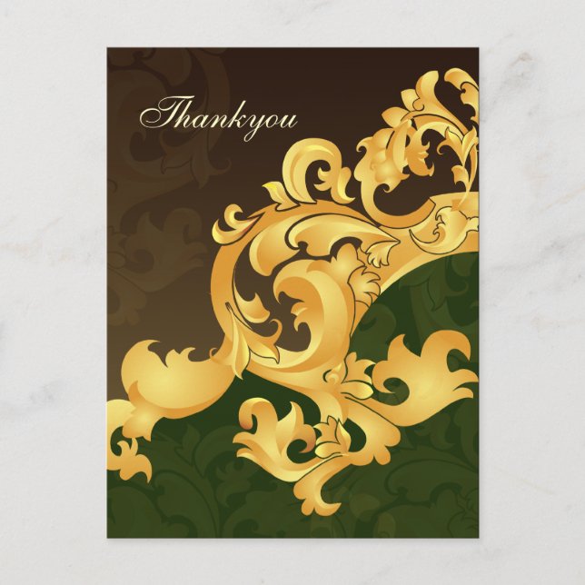 Elegant green Thank You Cards (Front)