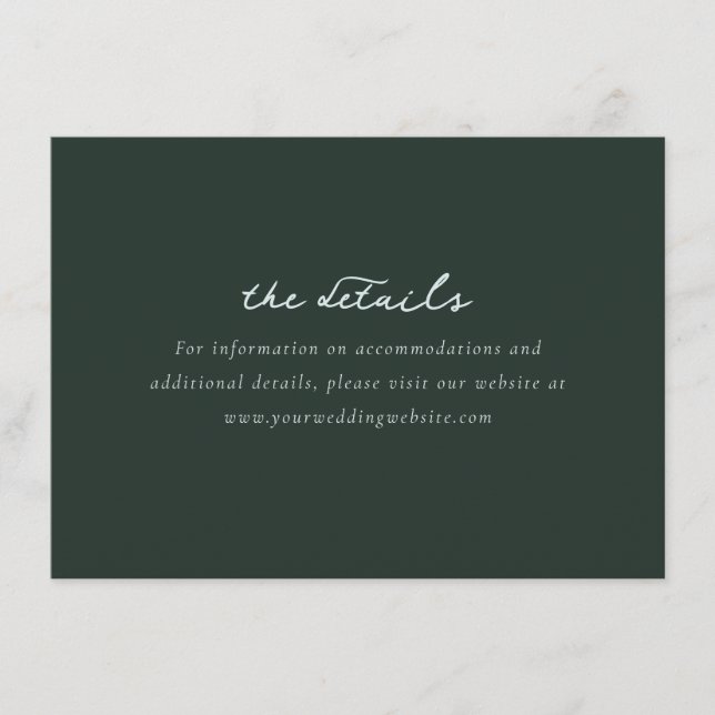 Elegant Green Typographic Enclosure Card (Front)