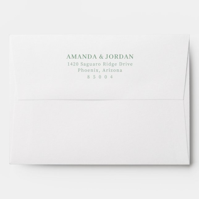 Elegant Green Typographic Envelope (Back (Top Flap))