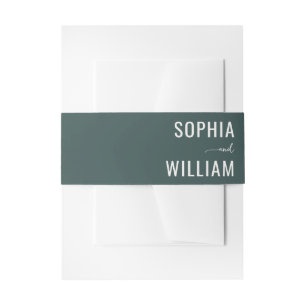 Elegant Green Typographic Invitation Belly Band