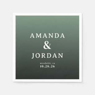 Elegant Green Typographic Napkin