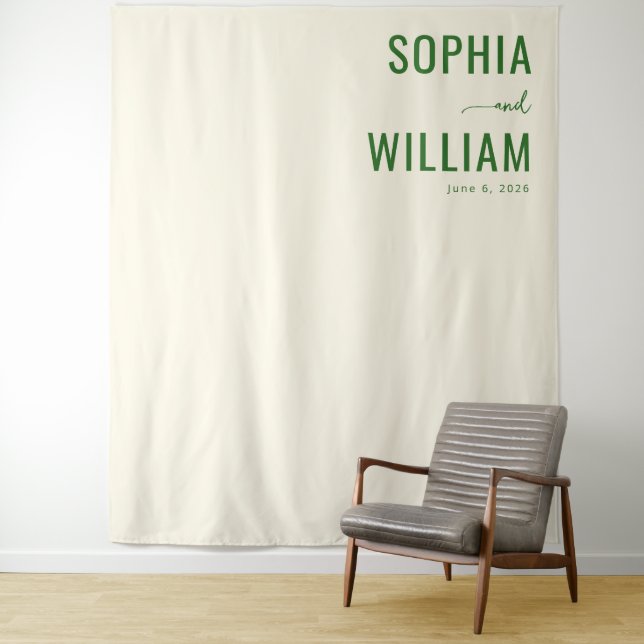 Elegant Green Typographic Tapestry (In Situ)