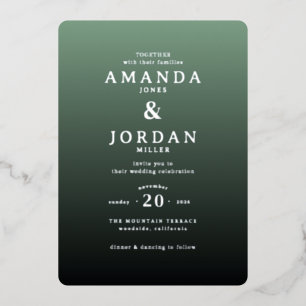 Elegant Green Typographic Wedding Invitation