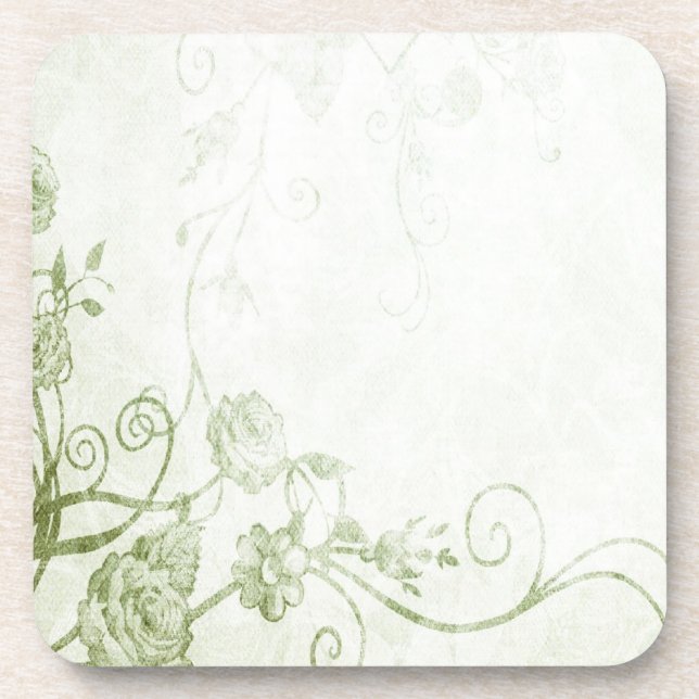 Elegant Green Vintage Coaster (Front)
