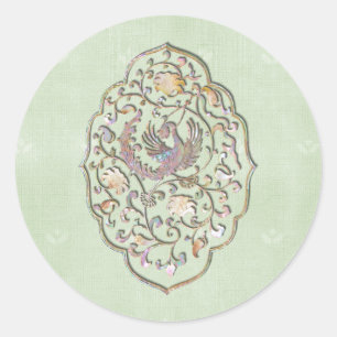 Elegant Green Vintage Wedding Envelope Seals