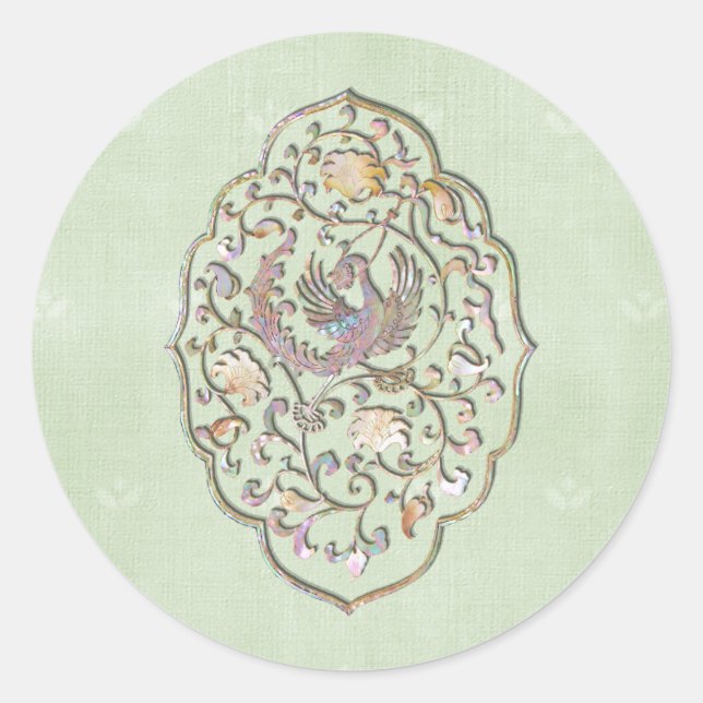 Elegant Green Vintage Wedding Envelope Seals (Front)