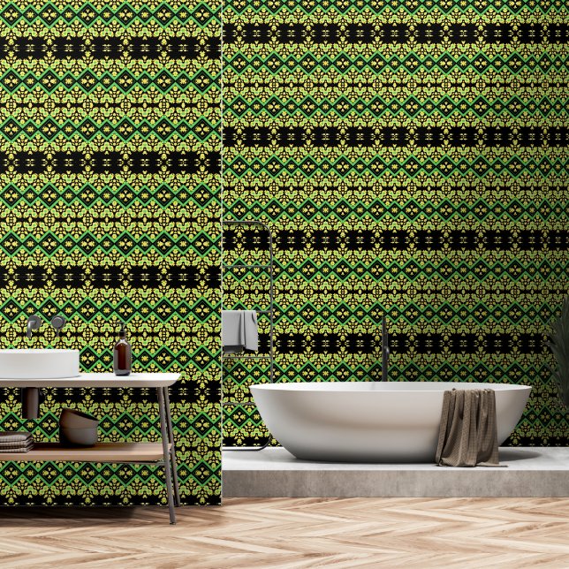 Elegant Green Wallpaper (Bathroom)