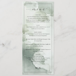 Elegant Green Watercolor Menu