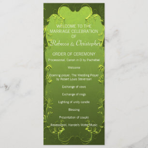 Elegant Green Wedding Program Programme