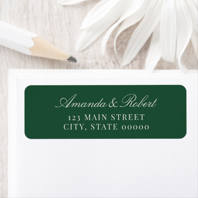 Elegant Green Wedding Return Address (Insitu)