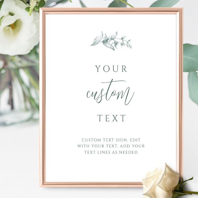 Elegant Green Wedding Sign with Custom Text (Creator Uploaded)