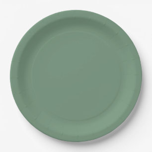 Elegant Green Winter Paper Plate