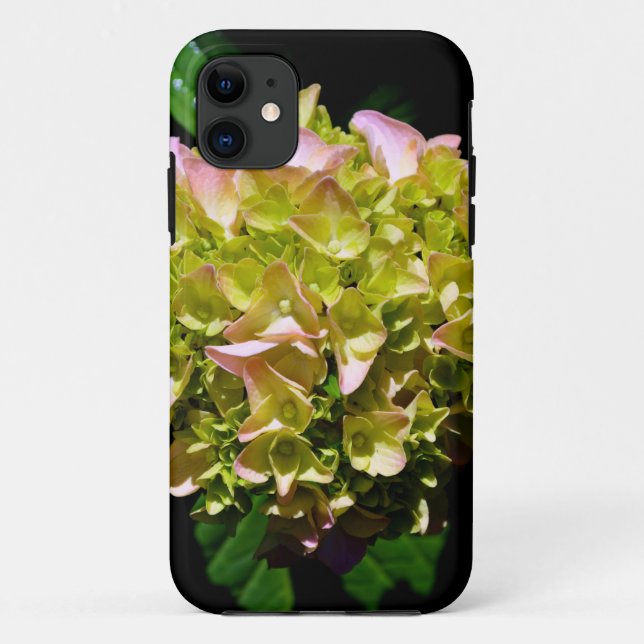 Elegant green yellow pink Hydrangea flowers Case-Mate iPhone Case (Back)