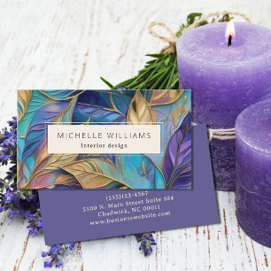 Elegant Greenery Abstract Leaf Business Card