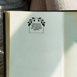 Elegant Greenery Arch This Book Belongs To Rubber Stamp