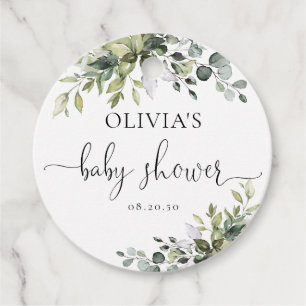 Elegant Greenery Baby Shower Favour Tags
