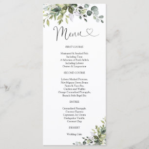 Elegant Greenery Baby Shower Menu