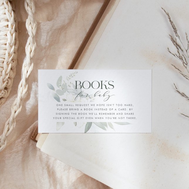 Elegant Greenery Books for Baby Enclosure Card (Creator Uploaded)