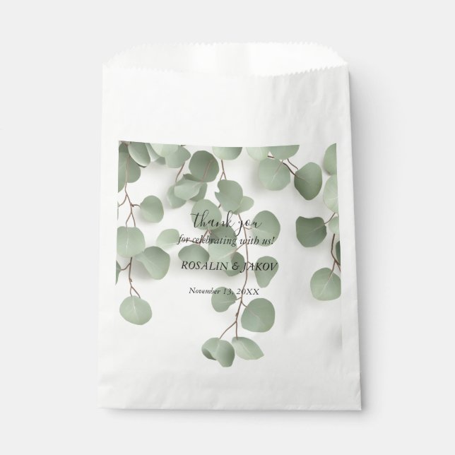 Elegant Greenery Botanical Favour Bags (Front)