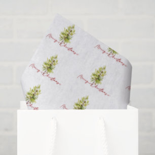 Elegant Greenery Botanical Merry Christmas Tissue Paper