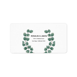 Elegant Greenery Botanical Return Address Label