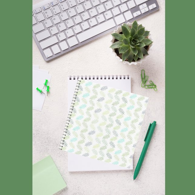 Elegant Greenery Botanical Tropical Leaves Pattern Notebook (Creator Uploaded)