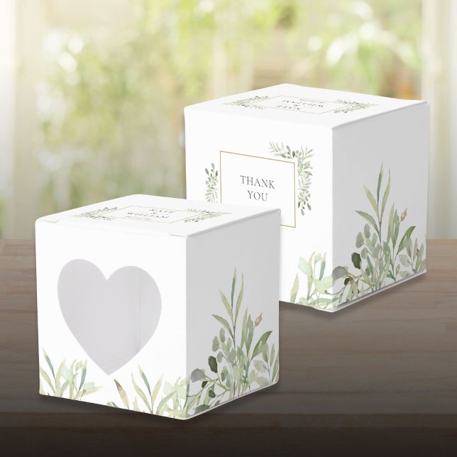 Elegant Greenery Botanical Wedding Favour Box (Elegant Greenery Botanical Wedding Favor Box)