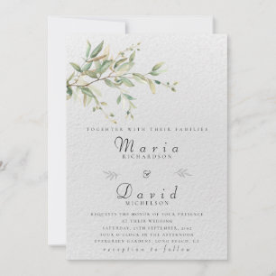 Elegant Greenery Botanical Wedding Invitation
