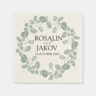 Elegant Greenery Botanical Wedding Napkin