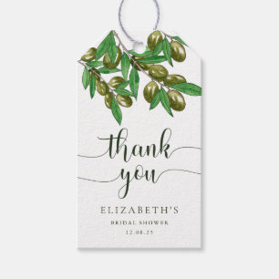Elegant greenery bridal shower gift tags