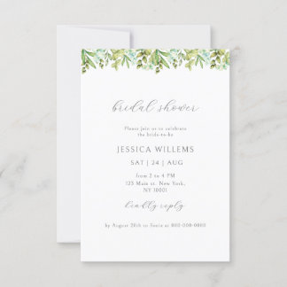 Elegant Greenery Bridal Shower Invitation
