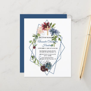 Elegant Greenery/BUDGET/Baptism Invitation.
