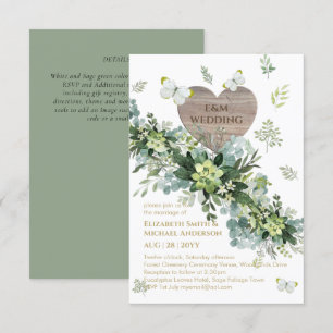 Elegant Greenery Butterflies Sage Foliage Wedding