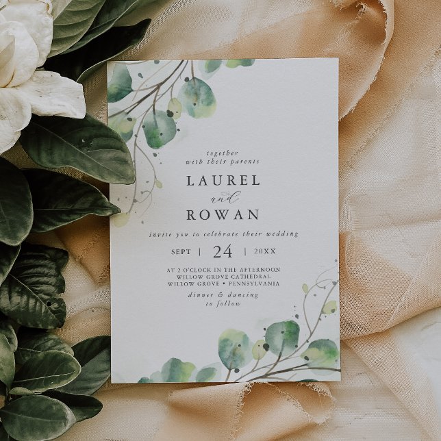 Elegant Greenery Casual Wedding Invitation (Creator Uploaded)