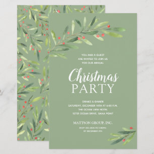 Elegant Greenery Christmas Budget Invitations