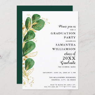 Elegant Greenery Class of 2025 Graduation Invitation