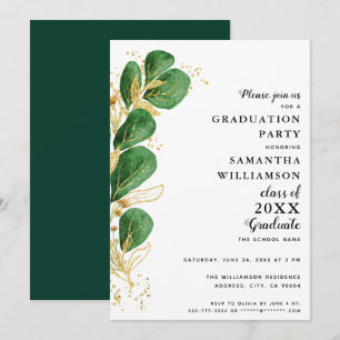 Elegant Greenery Class of 2026 Graduation Invitation