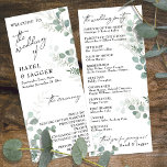Elegant Greenery, Contemporary Typography Programme<br><div class="desc">This suite's distinction is due to the contemporary handwriting font used for key phrases and the gorgeous sprays of watercolor botanicals. In this piece, this simple typeface was used to create graphics for a number of phrases: "the wedding of", "the ceremony", "the wedding party" and "thank you for joining us!"....</div>