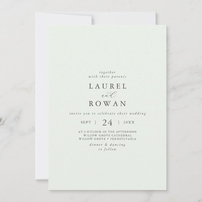 Elegant Greenery Coordinate Casual Wedding Invitation (Front)