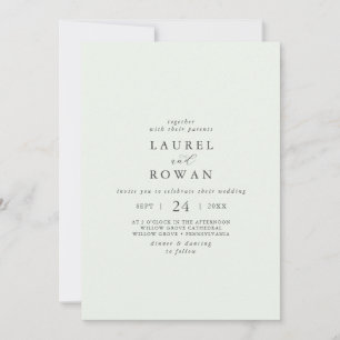 Elegant Greenery Coordinate Casual Wedding Invitation