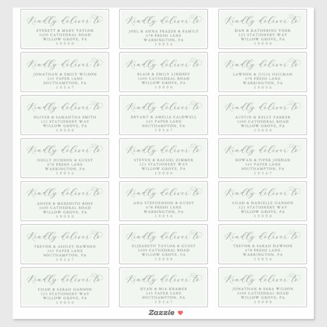 Elegant Greenery Coordinate Guest Address Labels (Sheet)